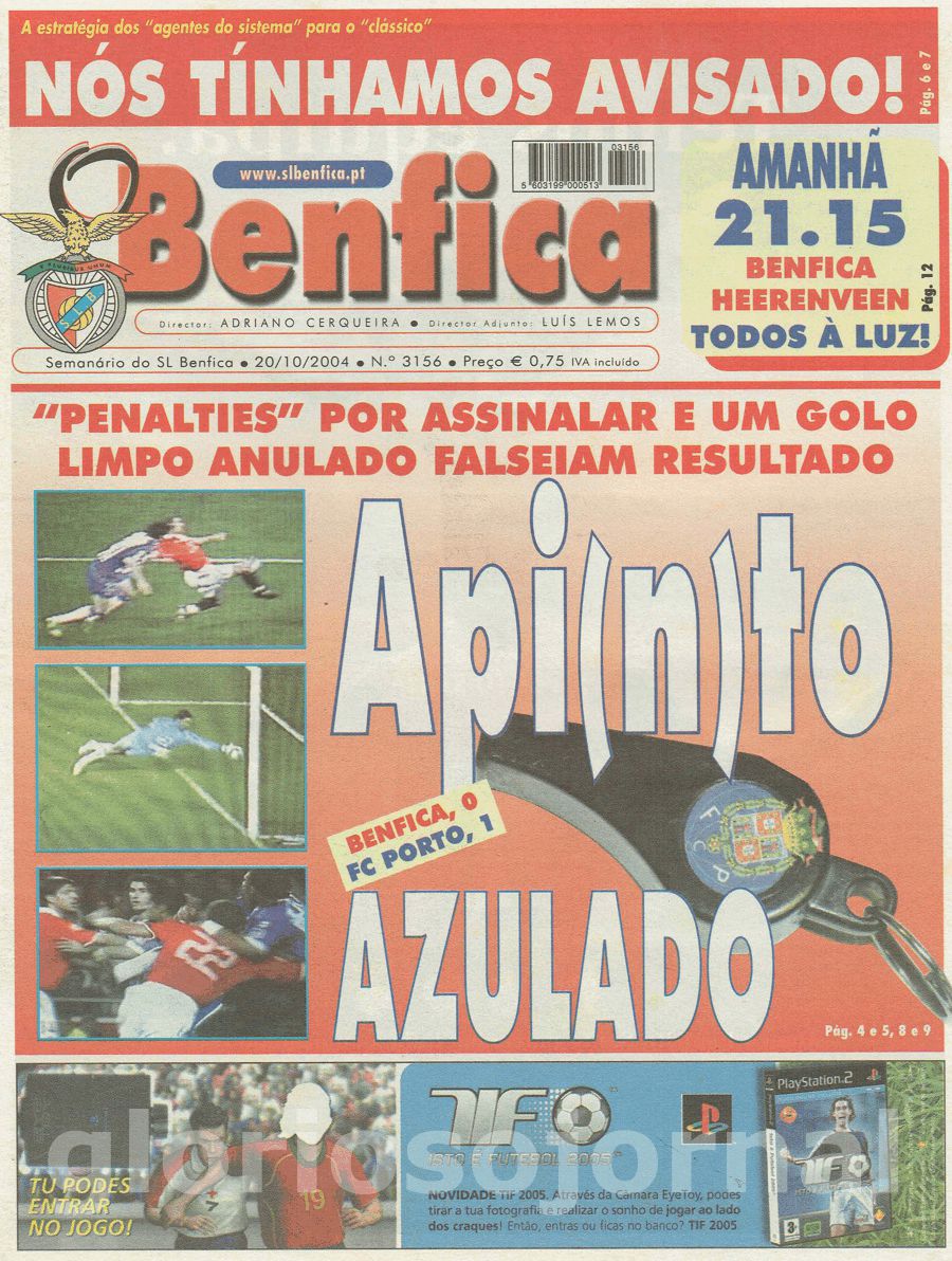 jornal o benfica 3156 2004-10-20